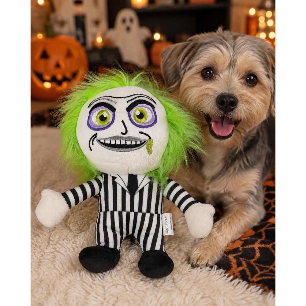 Fetch For Pets Beetlejuice Halloween Horror 9in Squeaky Plush Dog Toy NWT